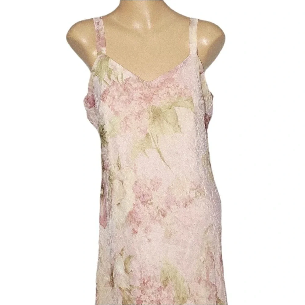 Kathy Roberts Dress Set Womens 10 Pink Floral Maxi Ruffle Crinkle Jacket‎ 9262